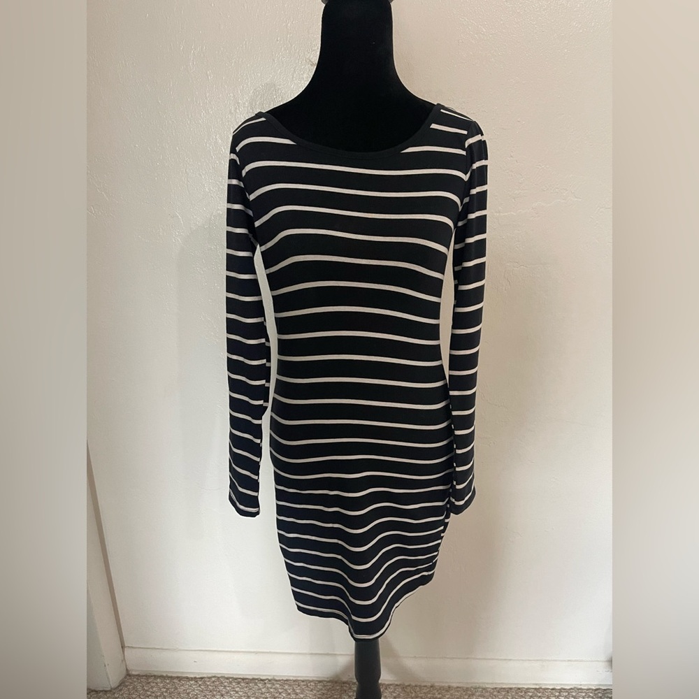 Striped Black and White Women's Dress